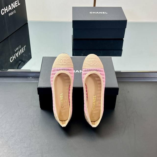 Main Model High Version 2025 New Chanel Tricot Hollow Ballet Flat Color Single S