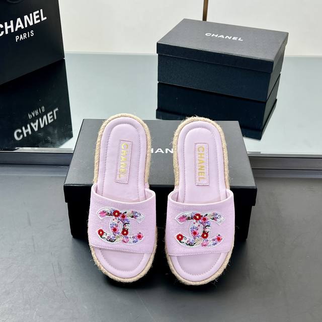 Factory Price High Version Chanel Electric Embroidered Double C Logo Woven Fishe