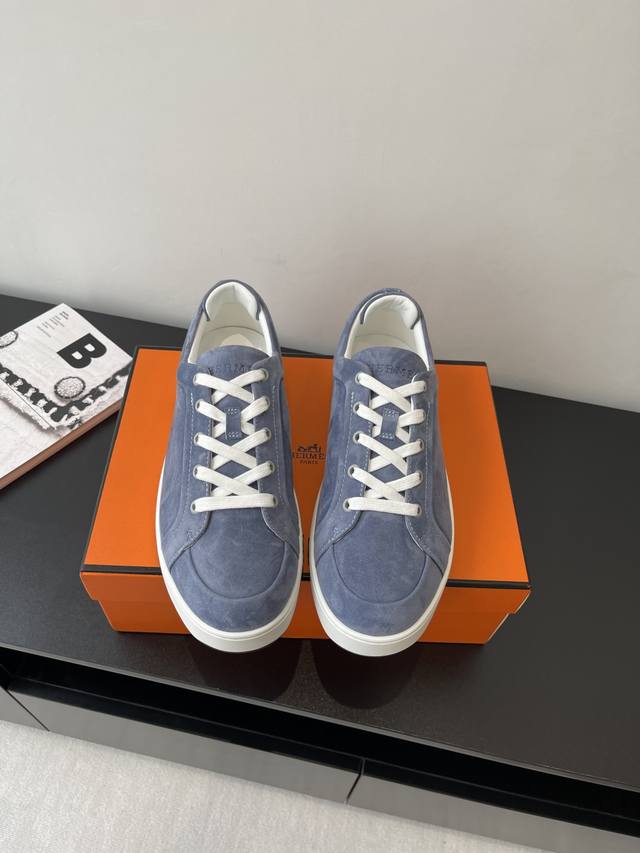 Purchasing-Level Men's Herm S Hermes 25Ss Early Spring New Kiddy Rabbit Lace-Up