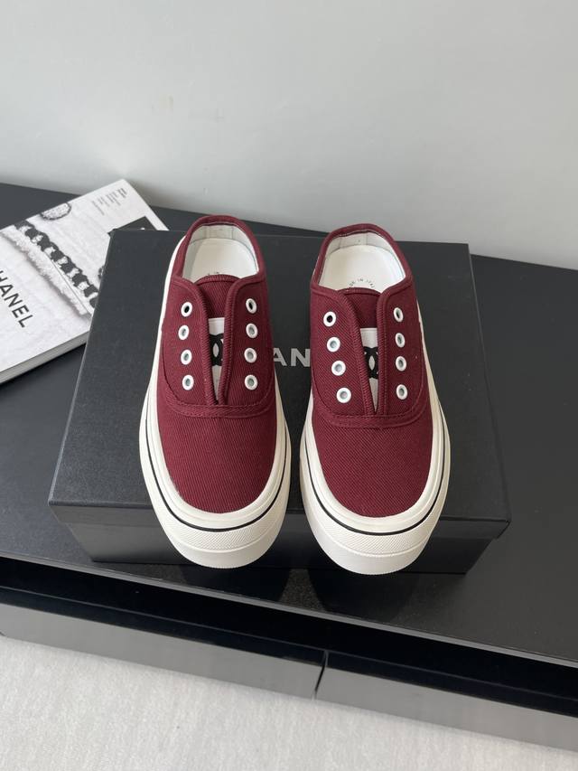 chanel Chanel 25Ss Hidden Vintage Canvas Shoes, Half-Slip Style, Full Of Vint