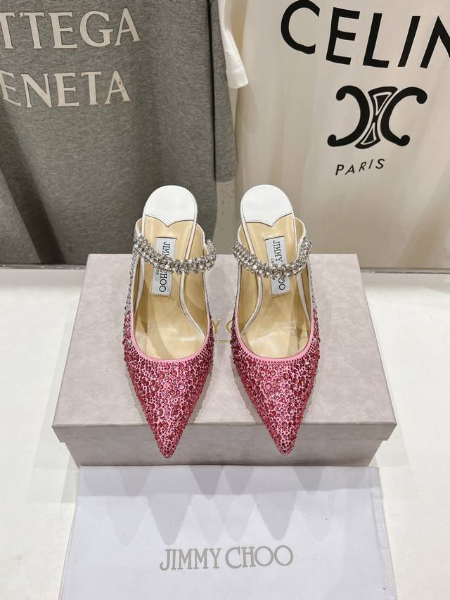 High Version Factory Jimmy Choo* Jc Jimmy Choo 2025Ss Summer New Rhinestone High