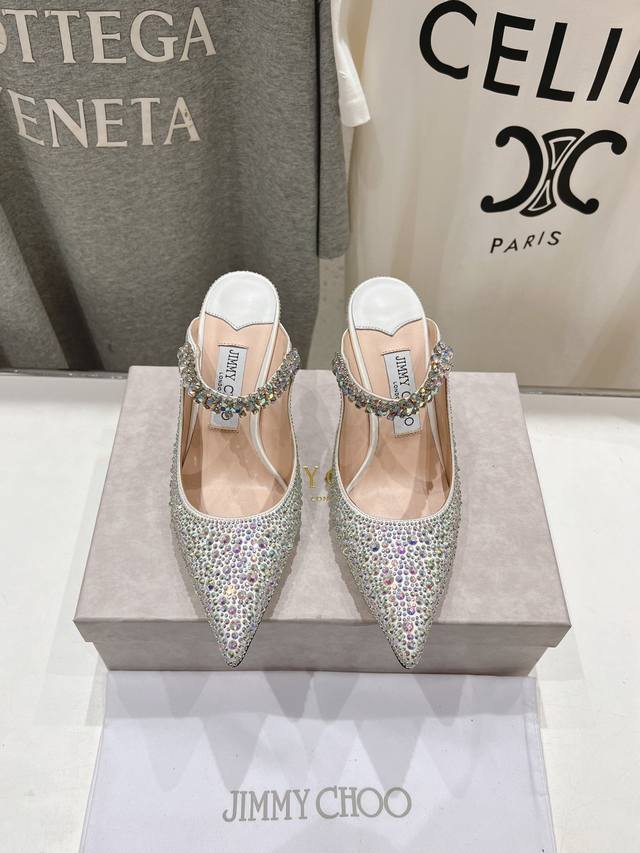 High Version Factory Jimmy Choo* Jc Jimmy Choo 2025Ss Summer New Rhinestone High