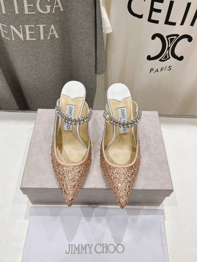 High Version Factory Jimmy Choo* Jc Jimmy Choo 2025Ss Summer New Rhinestone High