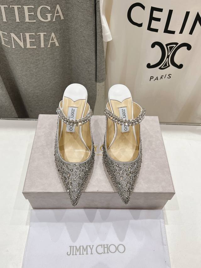 High Version Factory Jimmy Choo* Jc Jimmy Choo 2025Ss Summer New Rhinestone High