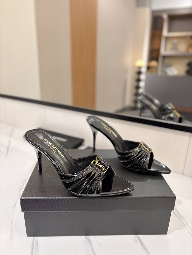 Factory Price Pp Ysl Saint Laurent* New Summer Metal Head Elegant High-Heeled Sa