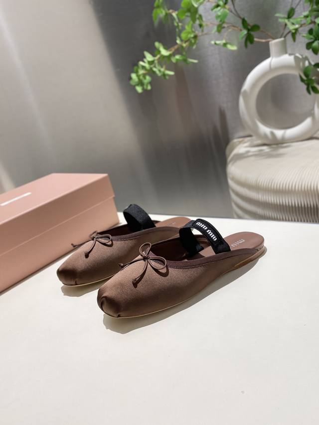Factory Price Pp Silk Sheepskin Top Quality Miu Miu Ballet Flat Toe Shoes 2025 S
