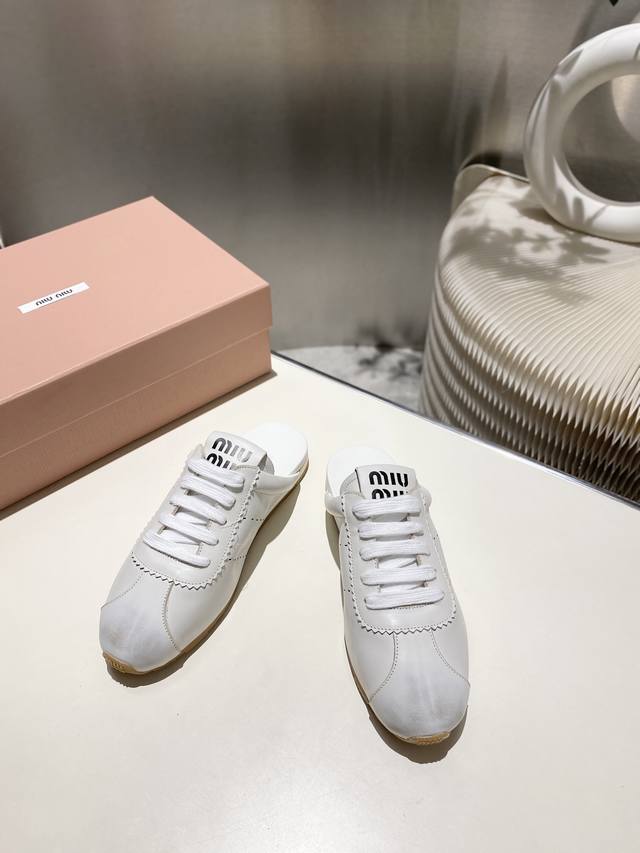 Factory Miu Miu 2025 New Forrest Gump Shoes German Training Retro Half-Covered S