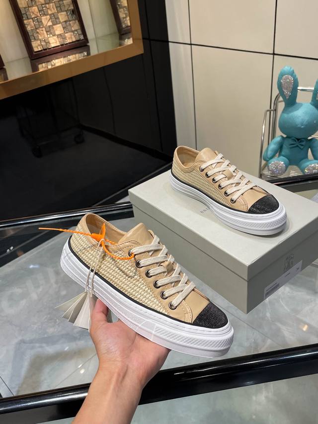 Brunello Cucinelli New Factory Price P Sneakers Lace-Up Style Woven Stitching Ca