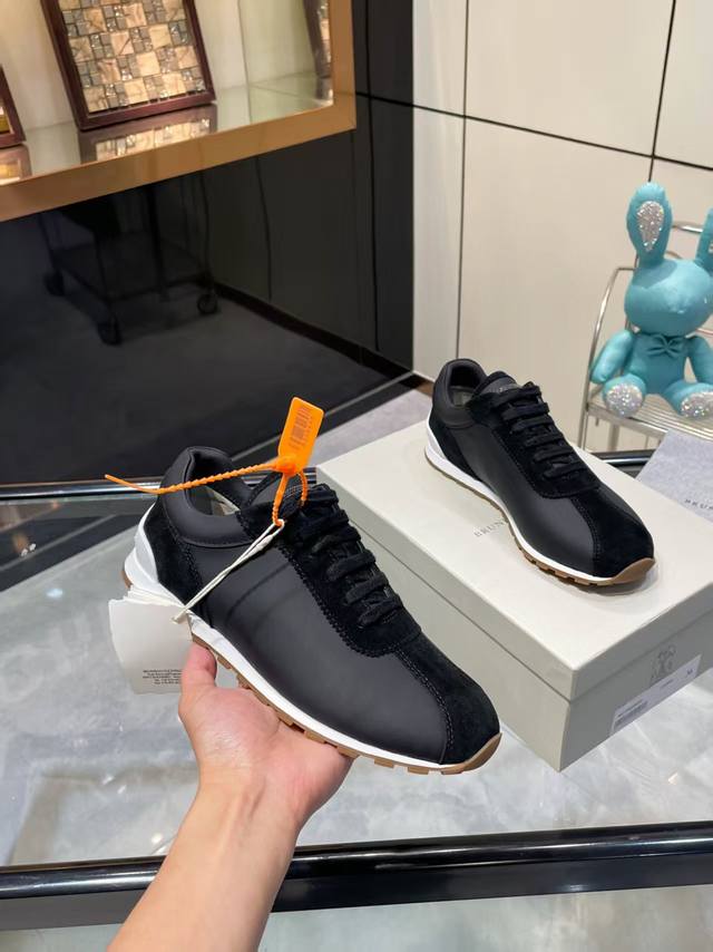 Brunello Cucinelli New Factory Price P Patchwork Sneakers Black High Mercerized