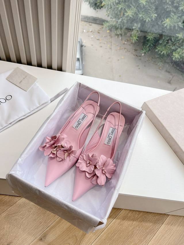 g887Jimmycho*Jimmycho's Early Spring Hit Top Version Pointed Flower High Heel
