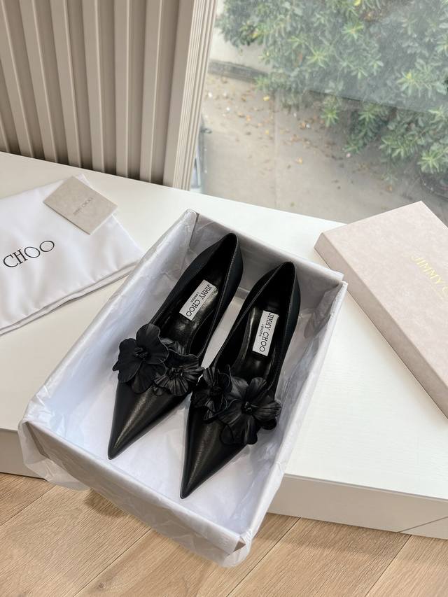 g887Jimmycho*Jimmycho's Early Spring Hit Top Edition Pointed Flower High Heel