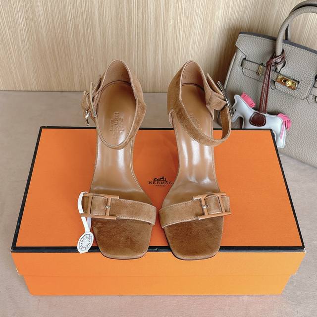 10.5Cm Picture Set New Color Factory Price P Hermes Judy 105 High-Heeled Sand