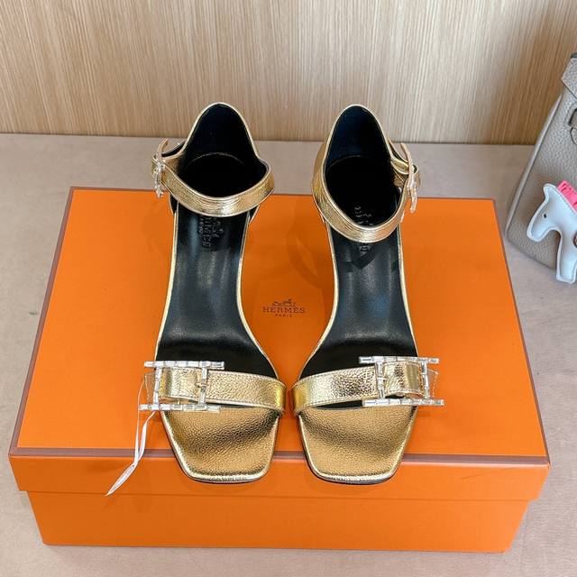 7Cm Picture Set Factory Price P Hermes Judy 105 High-Heeled Sandals Are Fashi