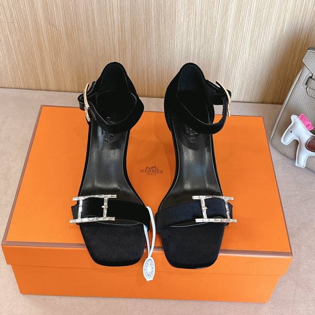 7Cm Picture Set Factory Price P Hermes Judy 105 High-Heeled Sandals Are Fashi
