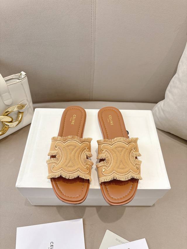 celine Celine 25Ss Spring And Summer New Slippers Arc De Triomphe British Sty
