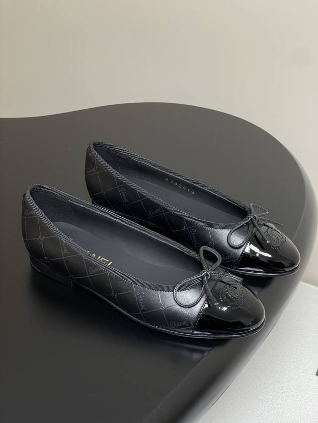 logo Epoxy 25P The Latest Color For Early Spring Chanel Bow Ballet Flat Shoes