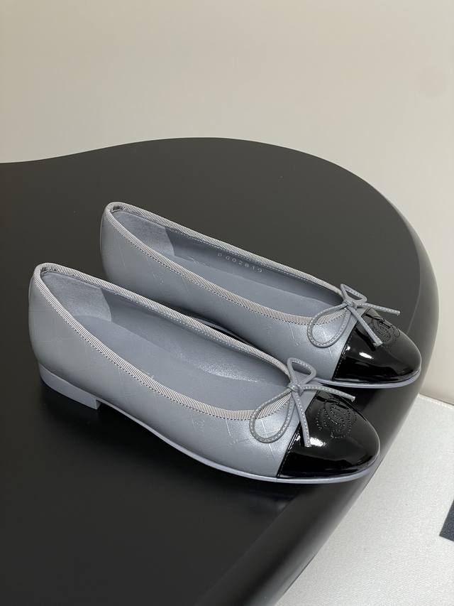 logo Epoxy 25P The Latest Color For Early Spring Chanel Bow Ballet Flat Shoes