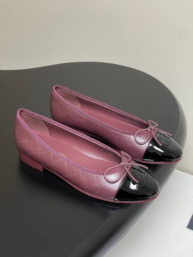 logo Epoxy 25P The Latest Color For Early Spring Chanel Bow Ballet Flat Shoes
