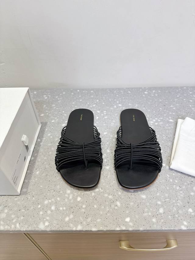 the Row Niche Fashion Brand 25Ss Spring And Summer New Roman Mesh Rope Slippe