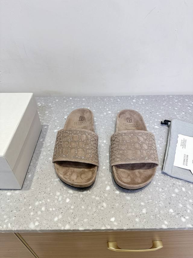 brunello Cucinelli 25Ss New Spring And Summer Woven Slippers Minimalist Style