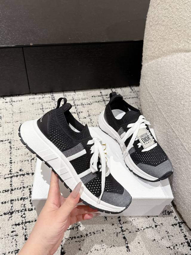 factory#Couple's Top Version Dior 25 Latest Run'n'dior Round Toe Lace-Up Low-