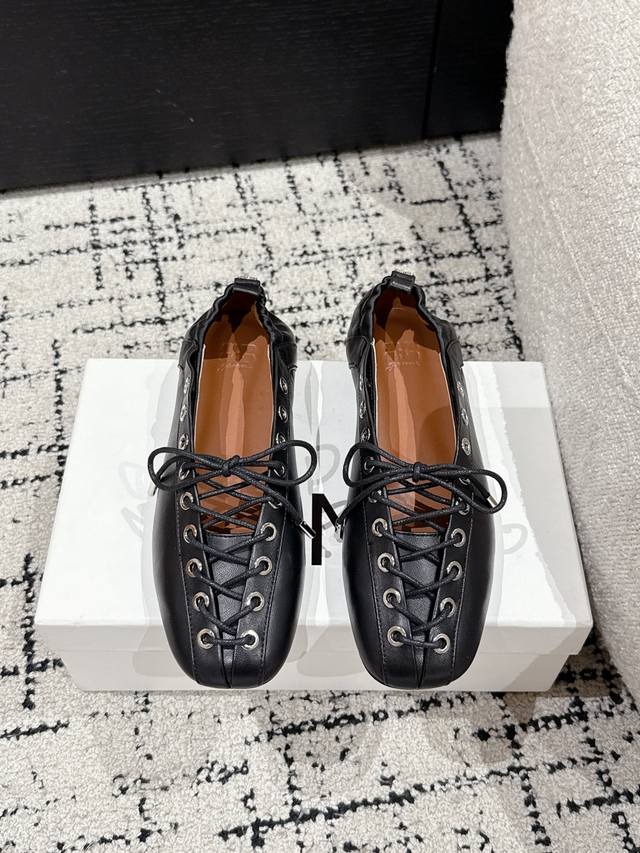 ganni Niche Fashion Brand 25 Spring And Summer New Strappy Flat Ballet Shoes