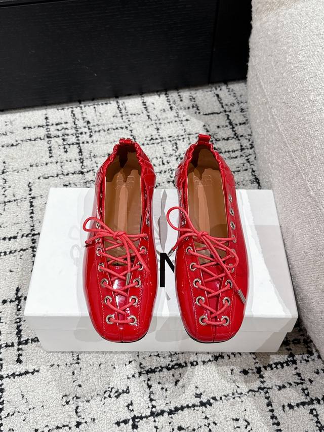 ganni Niche Fashion Brand 25 Spring And Summer New Strappy Flat Ballet Shoes