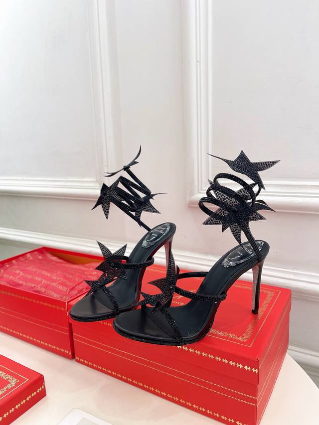 rene Caovilla25Ss Latest Rc Snake-Shaped Cleo Five-Pointed Star High-Heeled S