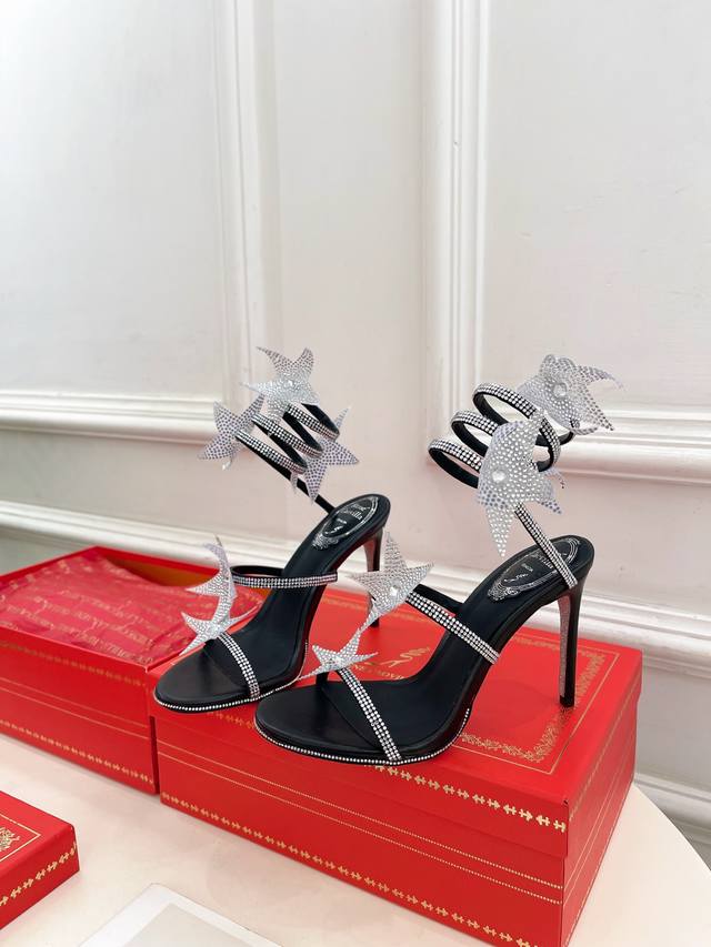 rene Caovilla 25Ss Latest Rc Snake-Shaped Cleo Five-Pointed Star High-Heeled