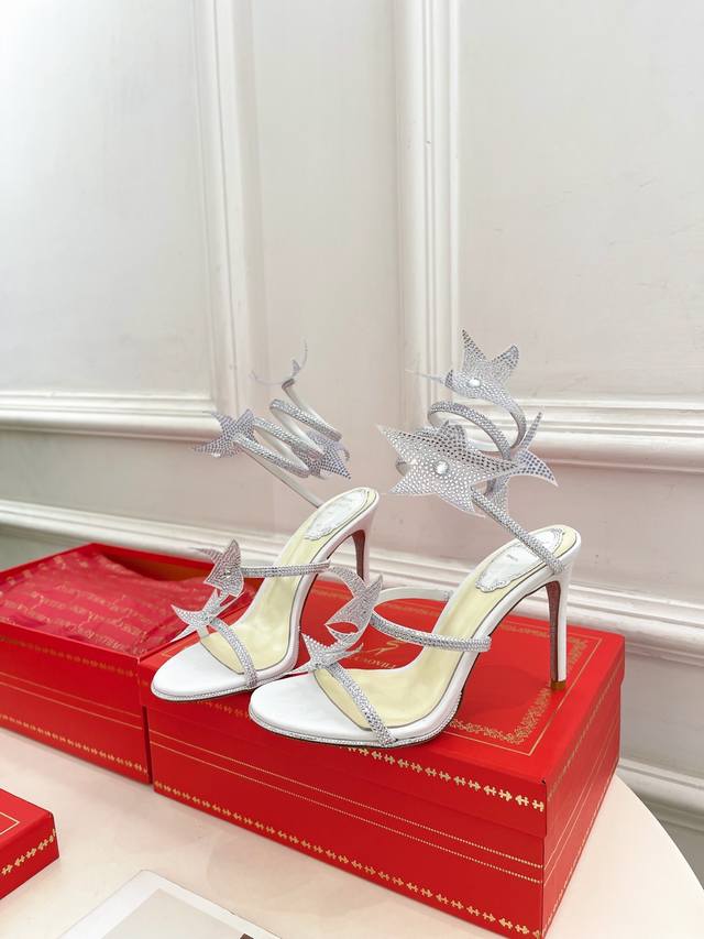 rene Caovilla 25Ss Latest Rc Snake-Shaped Cleo Five-Pointed Star High-Heeled