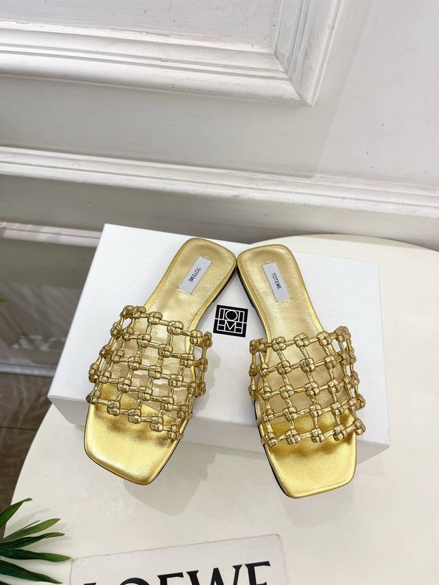 toteme 2025 Spring And Summer New Square Toe Braided Slippers As The Most Pop