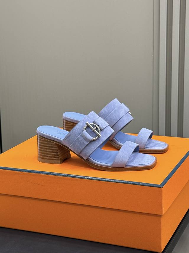 hermes Kute Sandals New Arrival Calfskin High-Heeled Sandals With Iconic Glen