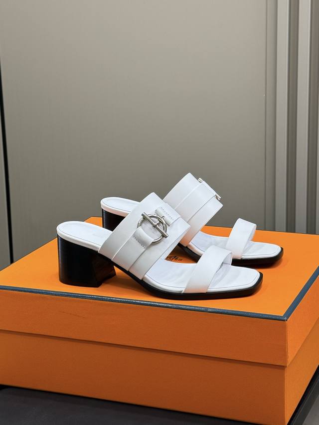 hermes Kute Sandals New Arrival Calfskin High-Heeled Sandals With Iconic Glen