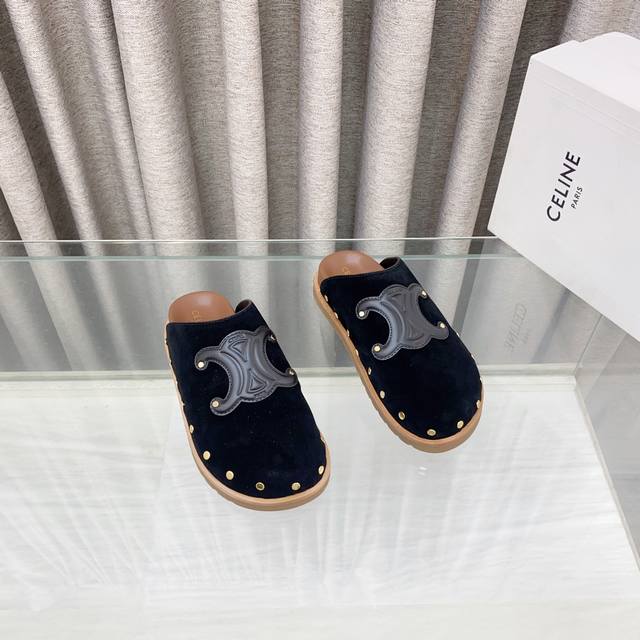 celine Celine 25Ss Spring And Summer New Half-Covered Mules Arc De Triomphe B