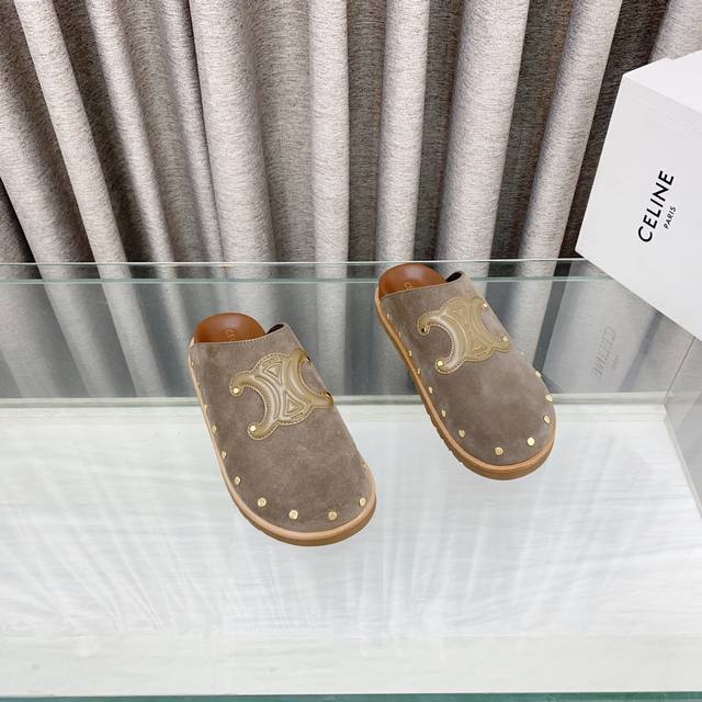 celine Celine 25Ss Spring And Summer New Half-Covered Mules Arc De Triomphe B
