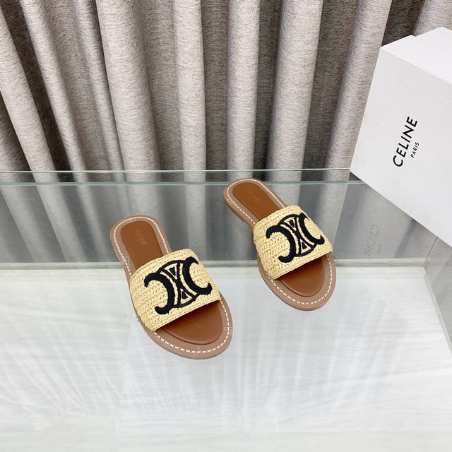 celine Celine 25Ss Spring And Summer New Slippers Arc De Triomphe British Sty