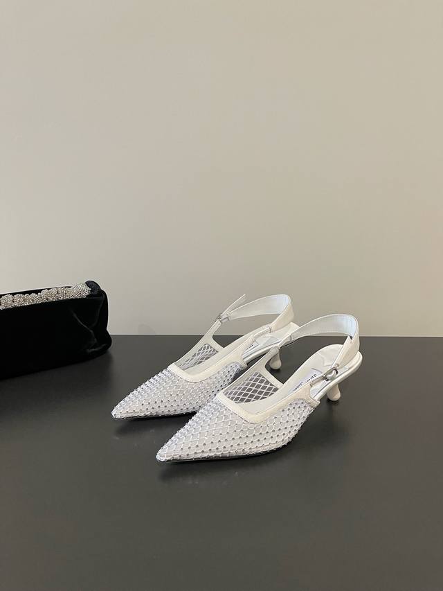 jimmy Choo's Highest Quality, Latest Silk Rhinestone Mesh Shoes . Synchronize