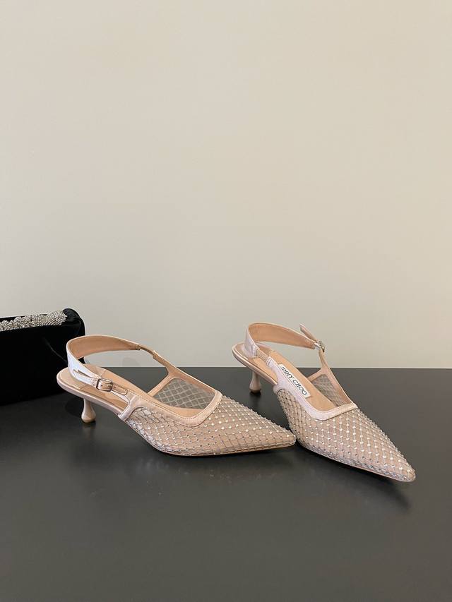 jimmy Choo's Highest Quality, Latest Silk Rhinestone Mesh Shoes . Synchronize