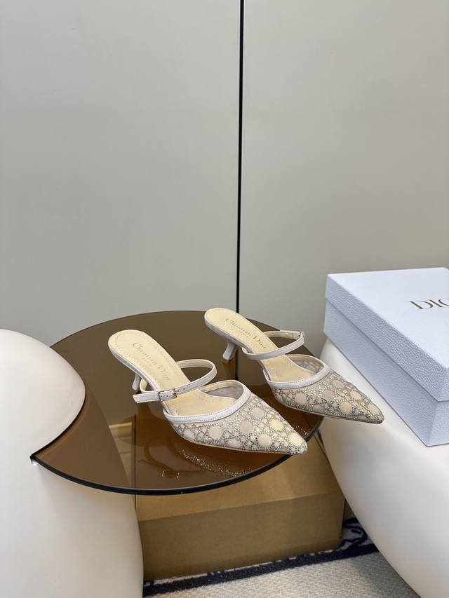 Top Original With Airplane Box Dior New Kitten Heel Sandals New Hot Diamond Kitt