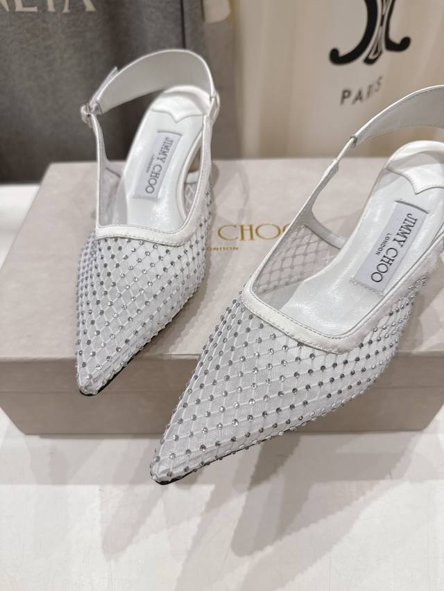 High Version Factory Jimmy Choo* Jc Jimmy Choo 2025Ss New Simple Pointed Mesh Di
