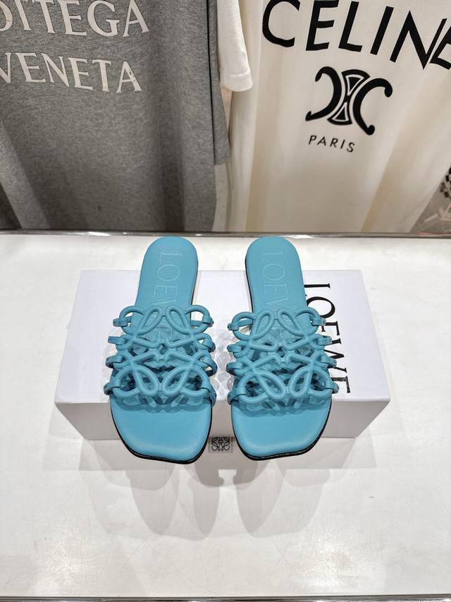 High Version Factory Loewe 2025 Ss New Retro Flat Beach Slippers Xiaohongshu And