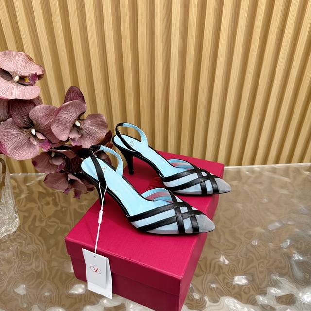 2025 Catwalk High Version Valentino Fish Scale Diamond High Heel Sandals With