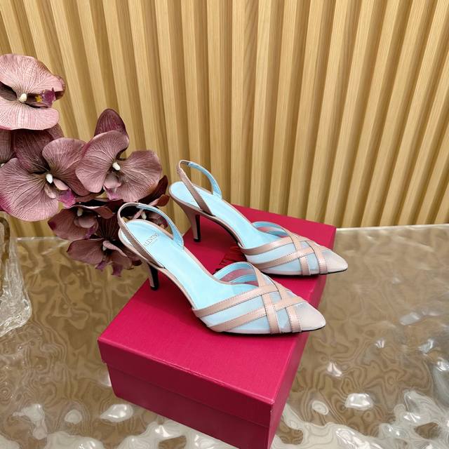 2025 Catwalk High Version Valentino Fish Scale Diamond High Heel Sandals With