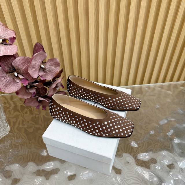 2025 Summer New Style Super Girly Magda Butr 25Ss New Rhinestone Square Toe F