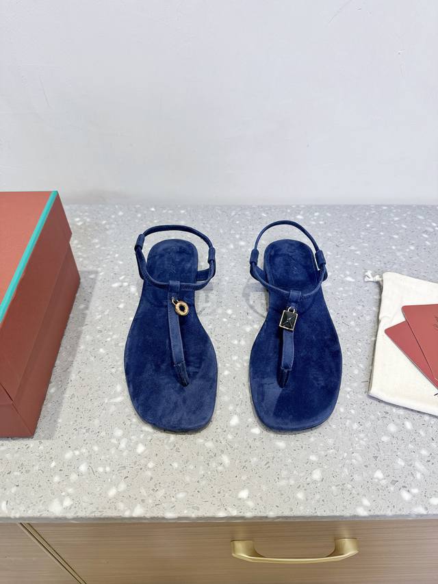 In Stock Loro Piana 25Ss New Spring And Summer British Style Flip-Flop Sandals T