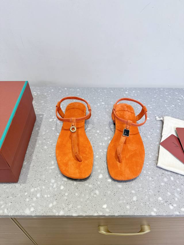 In Stock Loro Piana 25Ss New Spring And Summer British Style Flip-Flop Sandals T