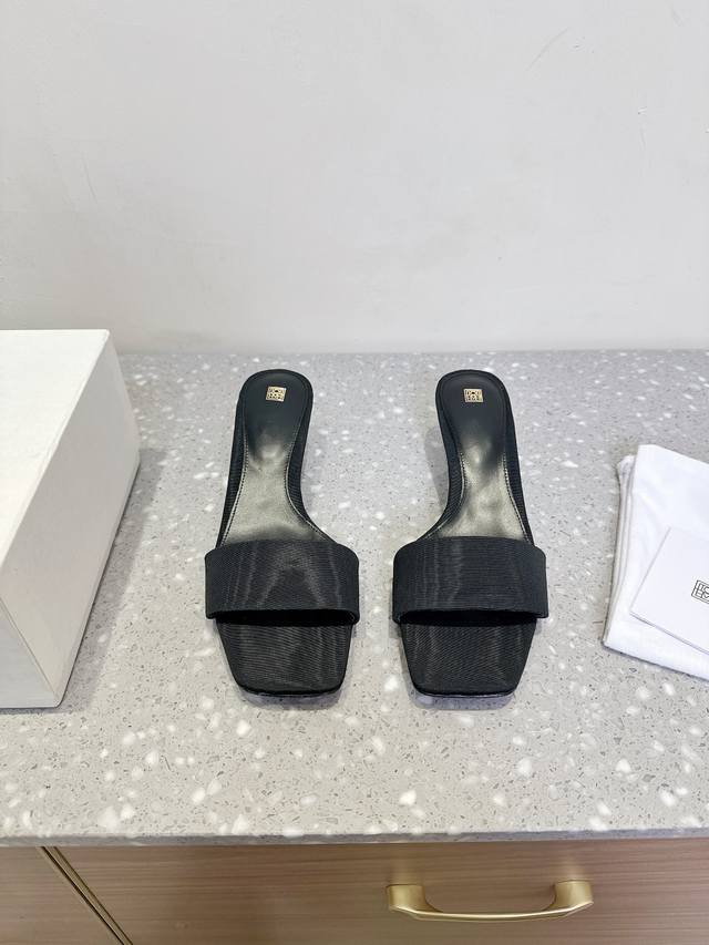 toteme Niche Fashion Brand 25Ss New Spring And Summer Toe Clip Kitten Heel Sl