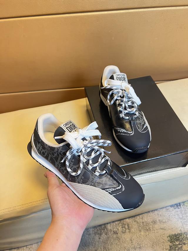 Dior men's shoes D-Connect neoprene sneakers thick sole heightening dad shoes fo