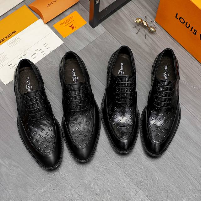 Factory P price Lv. Men's business casual leather shoes, top quality. 1:1 delive