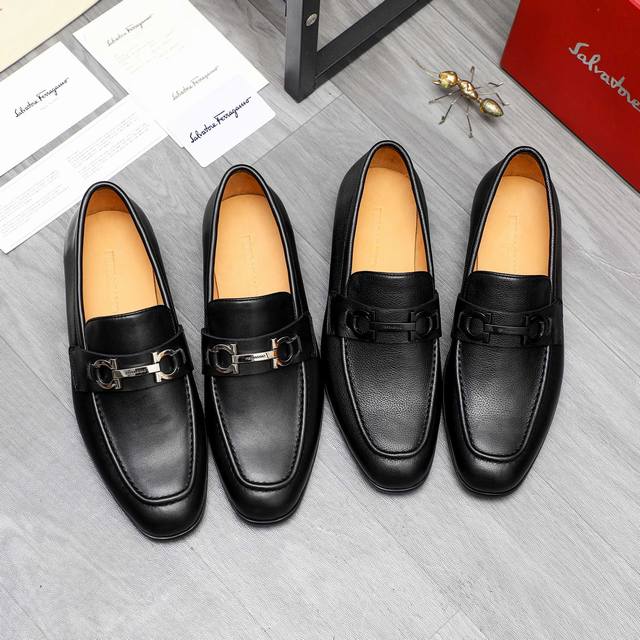 Factory Price Ferragamo top men's business leather shoes are copied from the off